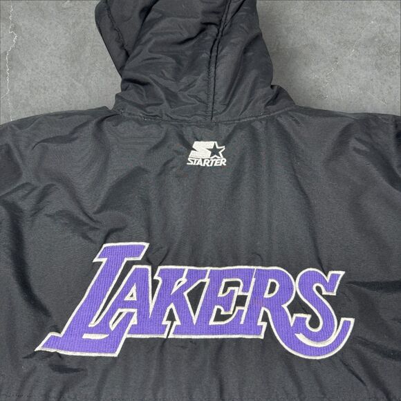 Vintage 80’s Quilted Starter Jacket NBA Los Angeles Spell Out Lakers NBA - XL - Picture 4 of 9